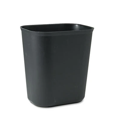 Rubbermaid Commercial Fire-Resistant Wastebasket  Rectangular  Fiberglass  3 5 gal  Black (RCP 2541 BLA)