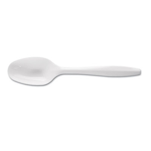 Dixie Plastic Cutlery  Mediumweight Teaspoons  White  1 000 Carton (DIX PTM21)