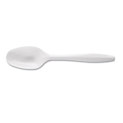 Dixie Plastic Cutlery  Mediumweight Teaspoons  White  1 000 Carton (DIX PTM21)