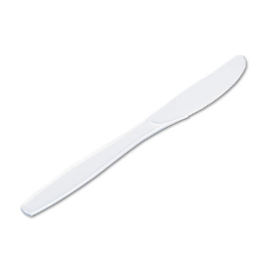 Dixie Plastic Cutlery  Heavyweight Knives  White  1 000 Carton (DIX KH217)