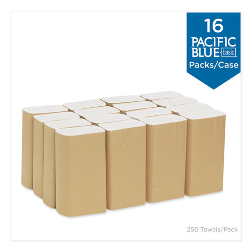 Georgia Pacific Professional Pacific Blue Basic Folded Paper Towel  9 1 4 x 9 1 2  White  250 Pack  16 PK CT (GPC 202-04)