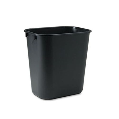 Rubbermaid Commercial Deskside Plastic Wastebasket  Rectangular  3 5 gal  Black (RCP 2955 BLA)