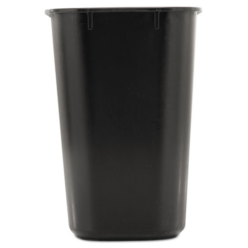 Rubbermaid Commercial Deskside Plastic Wastebasket  Rectangular  3 5 gal  Black (RCP 2955 BLA)