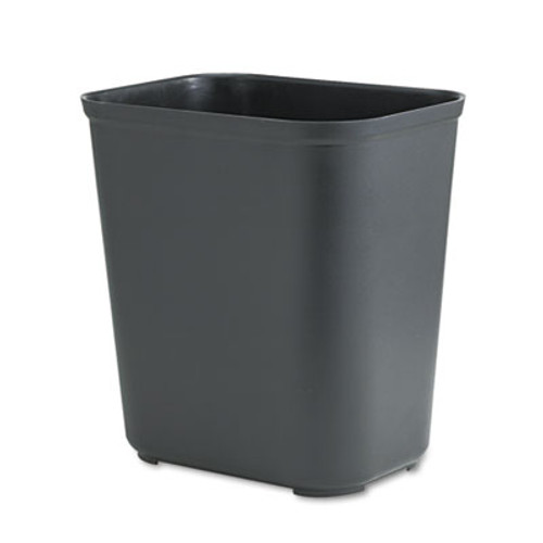 Rubbermaid Commercial Fire-Resistant Wastebasket  Rectangular  Fiberglass  7 gal  Black (RCP 2543 BLA)