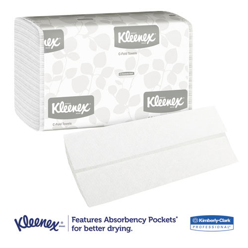 Kleenex C-Fold Paper Towels  10 1 8 x 13 3 20  White  150 Pack  16 Packs Carton (KCC 01500)