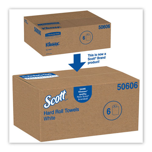 Scott Essential Plus Hard Roll Towels  1 5  Core  8  x 425 ft  White  12 Rolls Carton (KCC 01080)