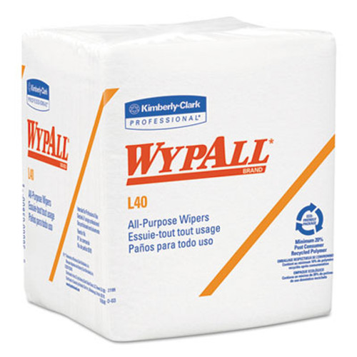 WypAll L40 Towels  1 4 Fold  White  12 1 2 x 12  56 Box  18 Packs Carton (KCC 05701)