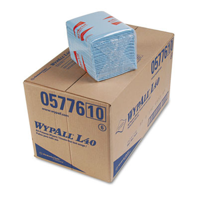 WypAll L40 Wiper  1 4 Fold  Blue  12 1 2 x 12  56 Box  12 Boxes Carton (KCC 05776)
