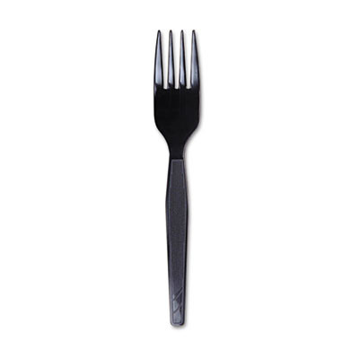 Dixie Plastic Cutlery  Heavy Mediumweight Forks  Black  1 000 Carton (DIX FM517)