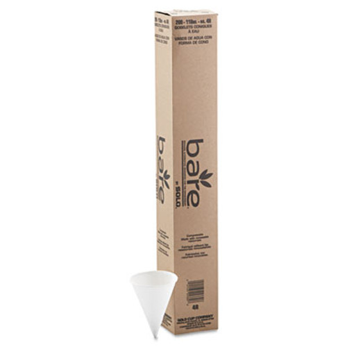 Dart Cone Water Cups  Paper  4oz  Rolled Rim  White  200 Bag  25 Bags Carton (SCC 4R)