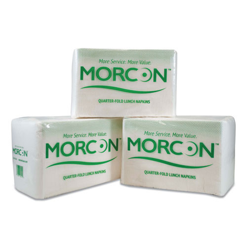 Morcon Tissue Morsoft 1 4 Fold Lunch Napkins  1 Ply  11 5  x 11 5   White  6 000 Carton (MOR 1250)