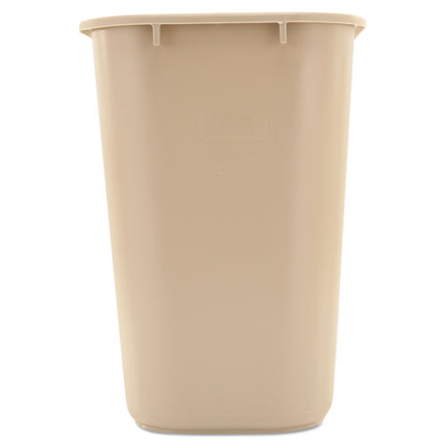 Rubbermaid Commercial Deskside Plastic Wastebasket  Rectangular  7 gal  Beige (RCP 2956 BEI)
