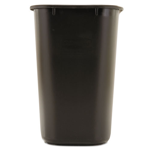 Rubbermaid Commercial Deskside Plastic Wastebasket  Rectangular  7 gal  Black (RCP 2956 BLA)