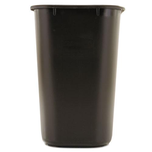 Rubbermaid Commercial Deskside Plastic Wastebasket  Rectangular  7 gal  Black (RCP 2956 BLA)