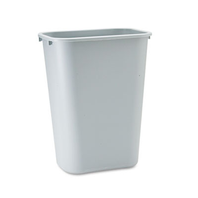 Rubbermaid Commercial Deskside Plastic Wastebasket  Rectangular  10 25 gal  Gray (RCP 2957 GRA)