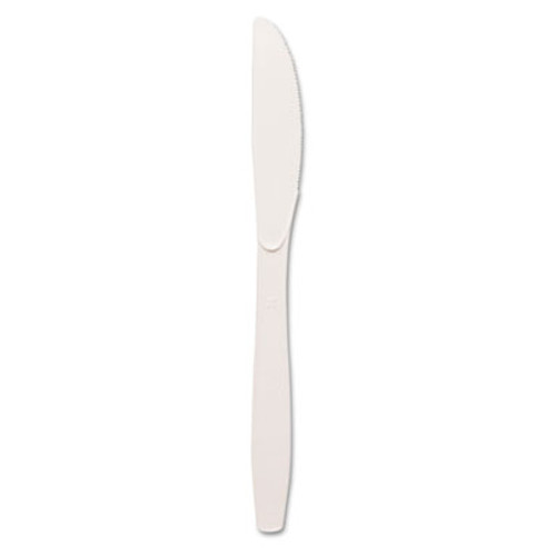 Dixie Plastic Cutlery  Heavy Mediumweight Knives  White  1 000 Carton (DIX KM217)