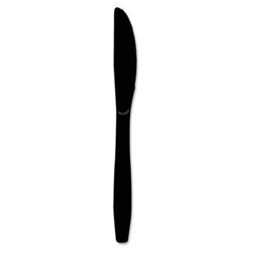 Dixie Plastic Cutlery  Heavy Mediumweight Knives  Black  1 000 Carton (DIX KM517)