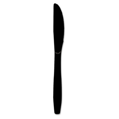 Dixie Plastic Cutlery  Heavy Mediumweight Knives  Black  1 000 Carton (DIX KM517)