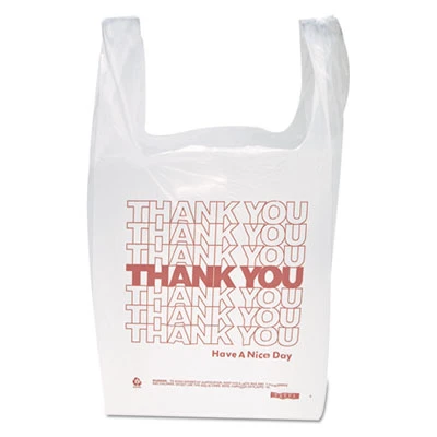 Inteplast Group  Thank You  Handled T-Shirt Bag  0 167 bbl  12 5 microns  11 5  x 21   White  900 Carton (IBS THW1VAL)