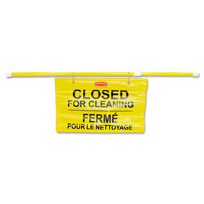 Rubbermaid Commercial Site Safety Hanging Sign  50  x 1  x 13   Multi-Lingual  Yellow (RCP 9S16 YEL)