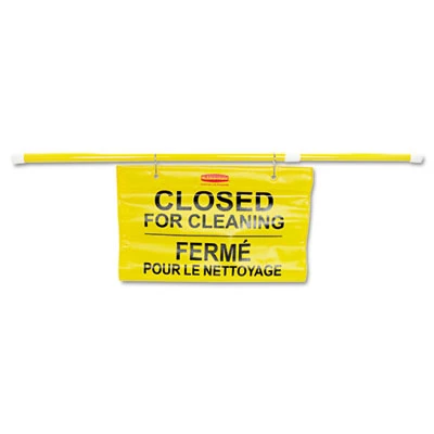 Rubbermaid Commercial Site Safety Hanging Sign  50  x 1  x 13   Multi-Lingual  Yellow (RCP 9S16 YEL)