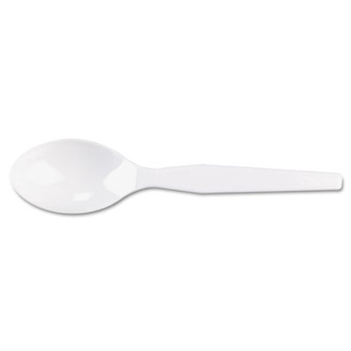 Dixie Plastic Cutlery  Heavy Mediumweight Teaspoons  White  100 Box (DXETM207)