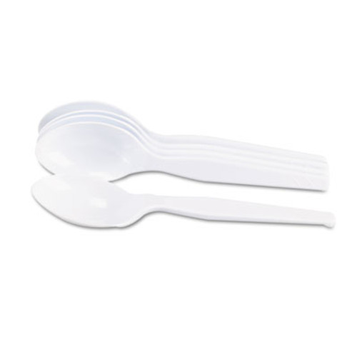 Dixie Plastic Cutlery  Heavy Mediumweight Teaspoons  White  100 Box (DXETM207)