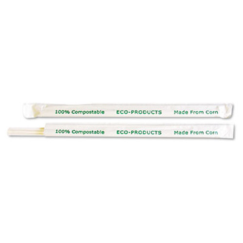 Eco-Products 7 75  Clear Wrapped Straw - Case  400 PK  24 PK CT (ECP EP-ST770)