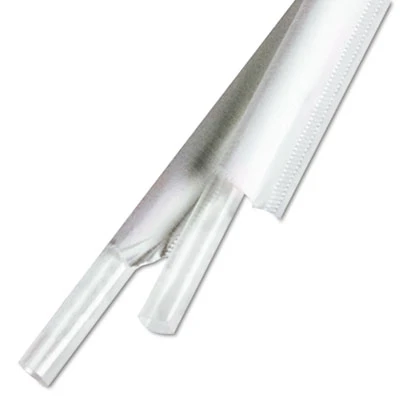 Eco-Products 7 75  Clear Wrapped Straw - Case  400 PK  24 PK CT (ECP EP-ST770)