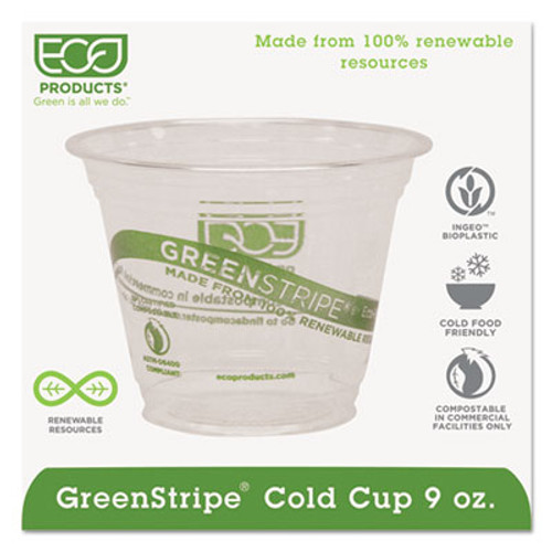 Eco-Products GreenStripe Renewable   Compostable Cold Cups - 9oz   50 PK  20 PK CT (ECP EP-CC9S-GS)
