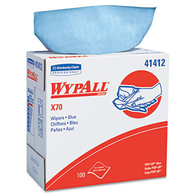 WypAll X70 Cloths  POP-UP Box  9 1 10 x 16 4 5  Blue  100 Box  10 Boxes Carton (KCC 41412)