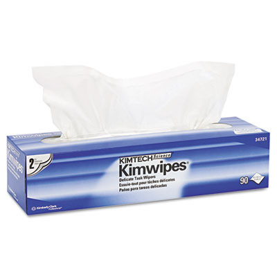 Kimtech Kimwipes Delicate Task Wipers  2-Ply  14 7 10 x 16 3 5  90 Box  15 Boxes Carton (KCC 34721)