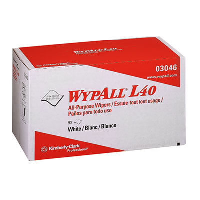 WypAll L40 Towels  POP-UP Box  White  10 4 5 x 10  90 Box  9 Boxes Carton (KCC 03046)