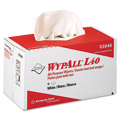 WypAll L40 Towels  POP-UP Box  White  10 4 5 x 10  90 Box  9 Boxes Carton (KCC 03046)
