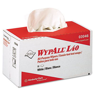 WypAll L40 Towels  POP-UP Box  White  10 4 5 x 10  90 Box  9 Boxes Carton (KCC 03046)
