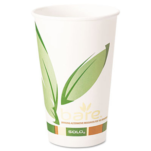 Dart Bare by Solo Eco-Forward Recycled Content PCF Paper Hot Cups  16 oz  1 000 Ct (SCC 316RC)