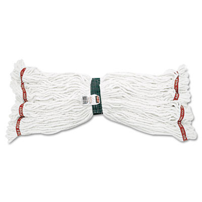 Rubbermaid Commercial Web Foot Shrinkless Looped-End Wet Mop Head  Cotton Synthetic  Medium  White  6 Carton (RCP A212 WHI)