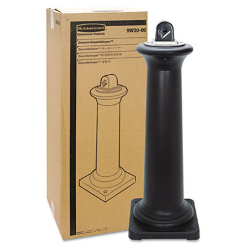 Rubbermaid Commercial GroundsKeeper Tuscan Receptacle  13 x 13 x 38 38  Black (RCP 9W30 BLA)