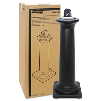 Rubbermaid Commercial GroundsKeeper Tuscan Receptacle  13 x 13 x 38 38  Black (RCP 9W30 BLA)