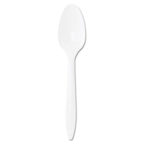 Dart Style Setter Mediumweight Plastic Teaspoons  White  1000 Carton (DCC S6BW)