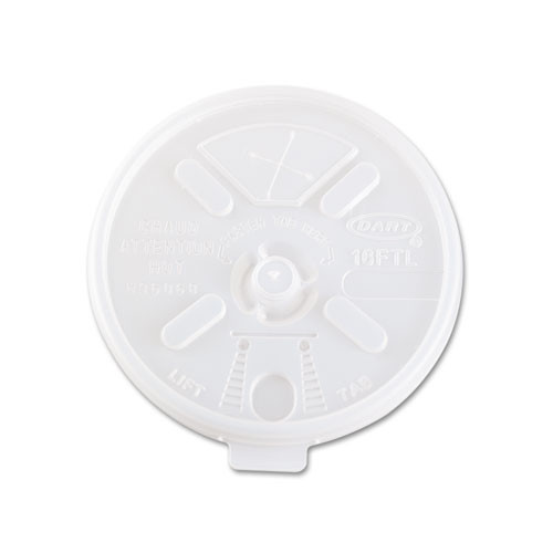 Dart Translucent Lids for 12-24oz Foam Cups  Straw Slot  1000 Carton (DCC 16FTLS)