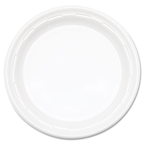 Dart Famous Service Impact Plastic Dinnerware  Plate  10 1 4  dia  White  500 Carton (DCC 10PWF)
