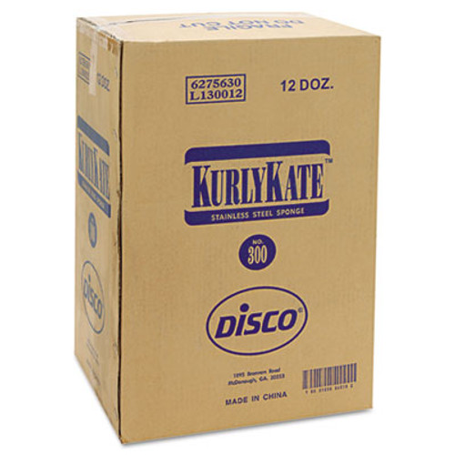 Kurly Kate Stainless Steel Scrubbers  Medium  Steel Gray  12 Carton (PUR 300)