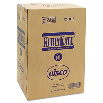 Kurly Kate Stainless Steel Scrubbers  Medium  Steel Gray  12 Carton (PUR 300)
