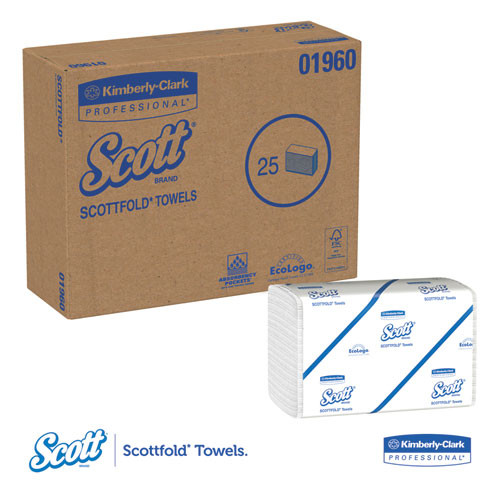 Scott Pro Scottfold Towels  7 4 5 x 12 2 5  White  175 Towels Pack  25 Packs Carton (KCC 01960)