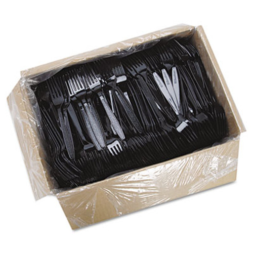 Dart Guildware Heavyweight Plastic Forks  Black  1000 Carton (SCC GDR5FK)