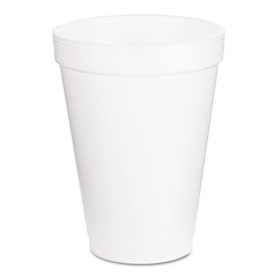 Dart Foam Drink Cups  12oz  White  1000 Carton (DCC 12J16)