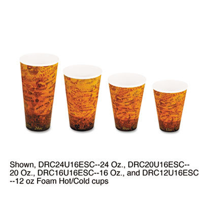 Dart Foam Hot Cold Cups  16oz  Brown Black  1000 Carton (DCC 16U16ESC)