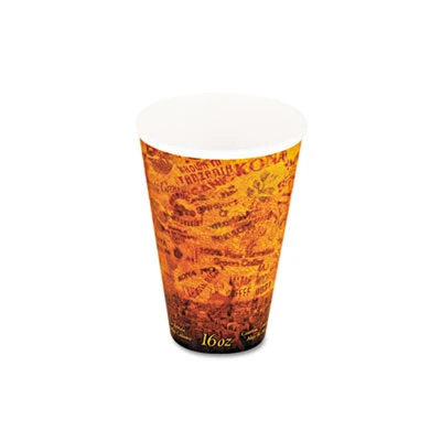 Dart Foam Hot Cold Cups  16oz  Brown Black  1000 Carton (DCC 16U16ESC)