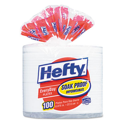 Hefty Soak Proof Tableware  Foam Plates  8 7 8  dia  100 Pack (PAC D28100)